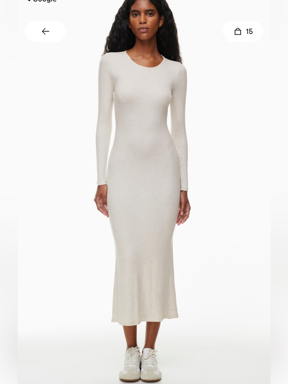 Aritzia Cream Long-Sleeve Maxi Dress